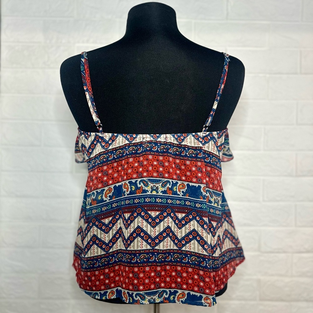 Boho Print Ruffle Cami - Picture 2 of 2
